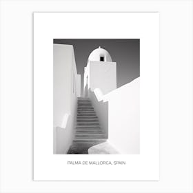 Poster Of Santorini, Greece, Photography In Black And White 3 Art Print