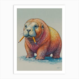 Pencil Walrus Art Print