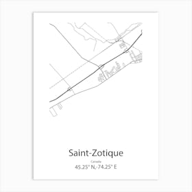 Saint Zotique,Canada Minimalist Map Art Print