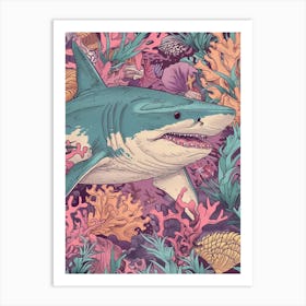 Bigeye Thresher Shark Illustration 1 Art Print