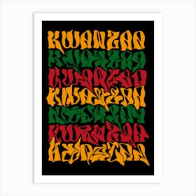 Pop Art Kwanzaa Wave Typography Art Print