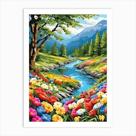 Flower Painting Art Print