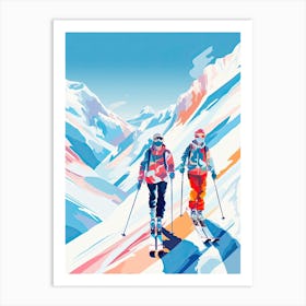 Heavenly Mountain   California Nevada Usa, Ski Resort Illustration 1 Art Print