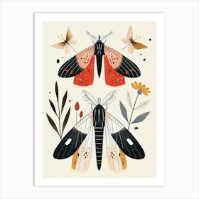 Colourful Insect Illustration Moth 33 Art Print