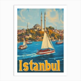 Aihrgdesign A 1970s Inspired Travel Poster For Istanbul 2 Art Print