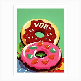 Classic Donuts Illustration 5 Art Print