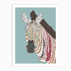 Zebra With Attractive Stripes Art Print