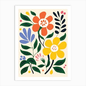 Flowers And Leaves 10 Art Print