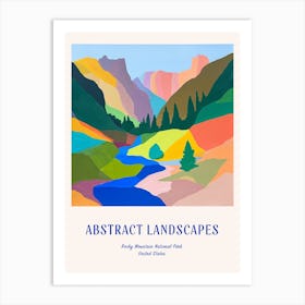Colourful Abstract Rocky Mountain National Park Usa 8 Poster Blue Art Print