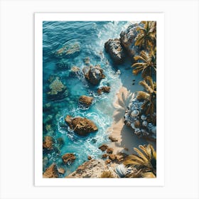 Aerial View Of A Tropical Beach 1 Art Print