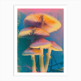 Mushrooms Retro Photo Inspired 3 Art Print