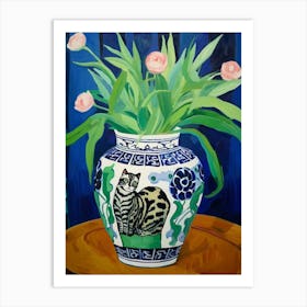 Flowers In A Vase Still Life Painting Cineraria 4 Art Print