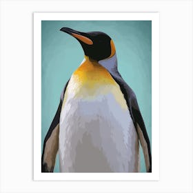 Emperor Penguin Floreana Island Minimalist Illustration 2 Art Print