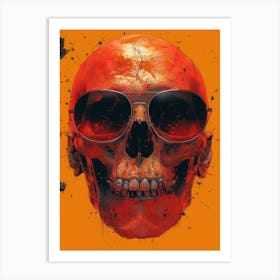 Skull Spectacle: A Frenzied Fusion of Deodato and Mahfood:Skull With Sunglasses 11 Art Print