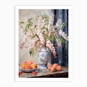 Wisteria Flower And Peaches Still Life Painting 1 Dreamy Art Print