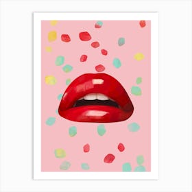 Lips (pink) Art Print