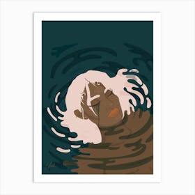 Drowning in thought, Portraits of a Black Woman Art Print