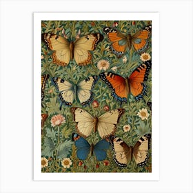 William Morris Butterflies In A Garden Art Print