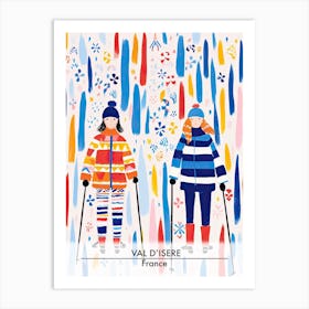 Val D Isere   France, Ski Resort Poster Illustration 1 Art Print