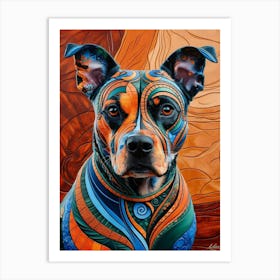 Dog With A Colorful Body Art Print