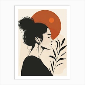 Girl With A Flower Art Print