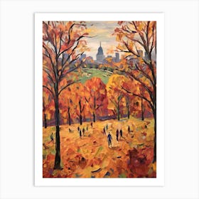 Autumn City Park Painting Greenwich Park London Art Print