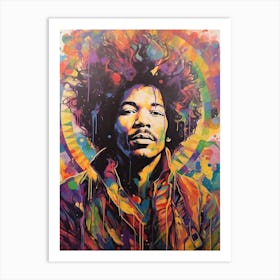 Jimi Hendrix Abstract Portrait 12 Art Print