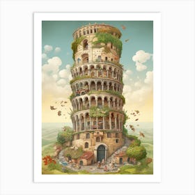 Tower Of Pisa Camille Pissarro Style 3 Art Print