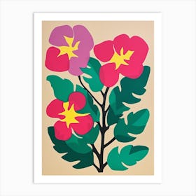 Cut Out Style Flower Art Bougainvillea Affiche