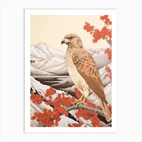 Bird Illustration Red Tailed Hawk 3 Art Print