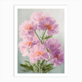 Lilac Flowers Acrylic Painting In Pastel Colours 4 Art Print