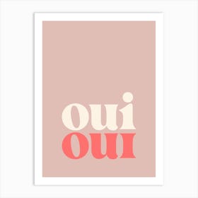 Oui Oui - Pink Bathroom Art Print