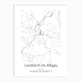 Leutkirch Im Allgau,Germany Minimalist Map Art Print