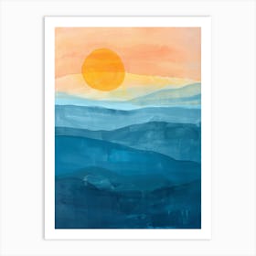 Sunset Over The Ocean 36 Art Print