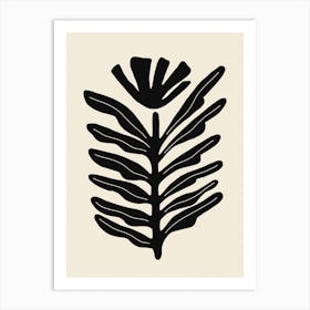 Abstract Plant Black Art Print