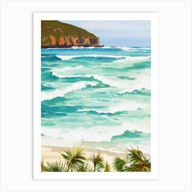 Bronte Beach, Australia Contemporary Illustration 1  Art Print