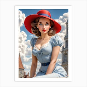 Lady In A Red Hat Art Print