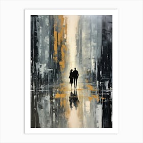 Couple Walking In The Rain 3 Art Print