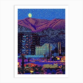 North Las Vegas, City Us  Pointillism Art Print
