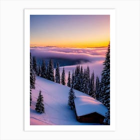 Les Menuires, France Sunrise Skiing Poster Art Print