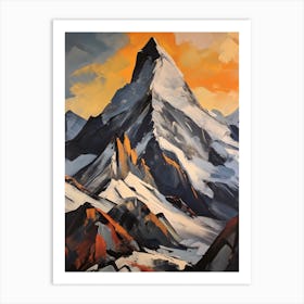 K2 Pakistan China 3 Mountain Painting Art Print