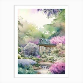 Atlanta Botanical Garden, Usa Pastel Watercolour Art Print