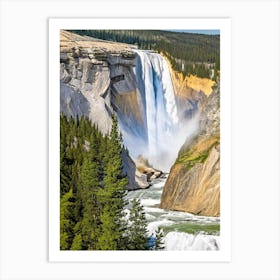 The Upper Falls Of The Yellowstone River, United States Majestic, Beautiful & Classic (2) Art Print