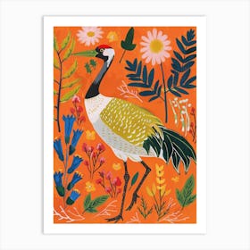 Spring Birds Crane 1 Art Print