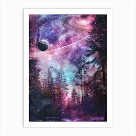 Galaxy Forest Art Print