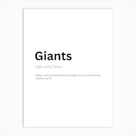 Giants Definition Meaning Art Print