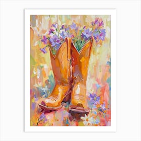 Cowboy Boots And Wildflowers Columbine 3 Art Print