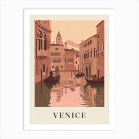 Venice Vintage Pink Italy Poster Art Print