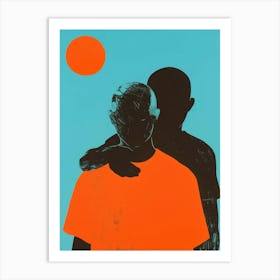 'Two People Hugging' Art Print