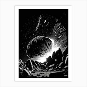 Meteorite Noir Comic Space Art Print